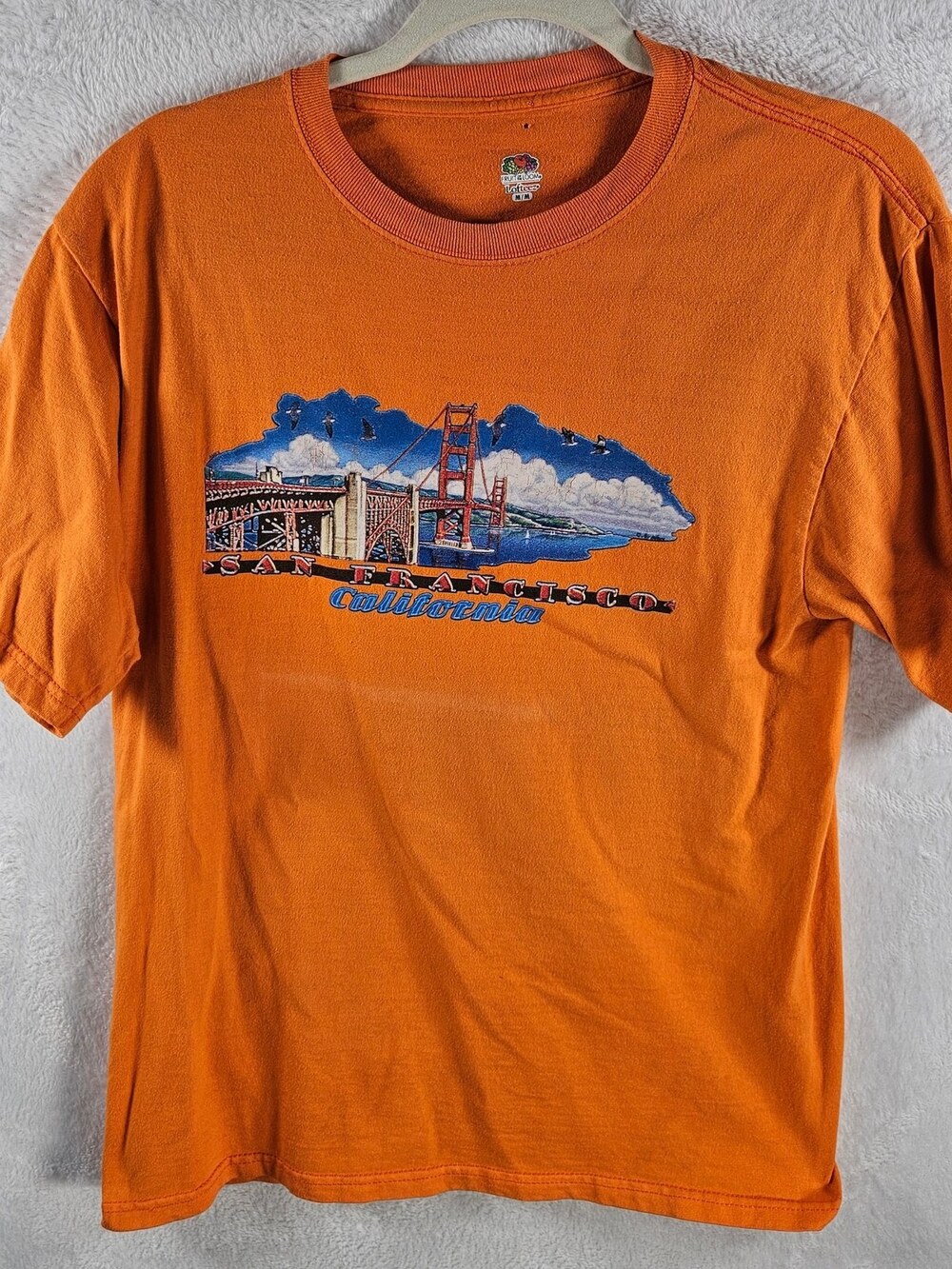 Fruit of the Loom Golden Gate Bridge T-Shirt Orange Size Medium *Fits As Small